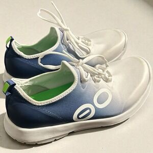 Mens OOFOS OOmg eeZee Low Shoes White Blue Gradient Size M10 EU43